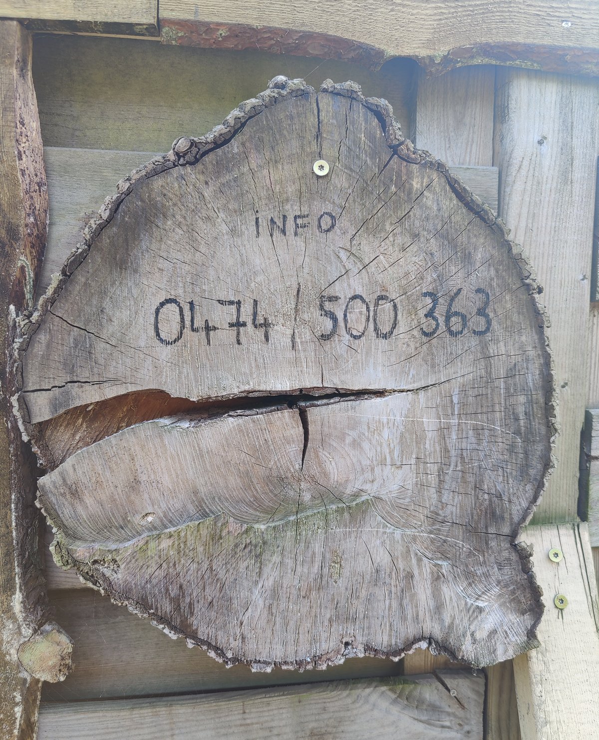 Het houten infobord aan de ingang van De Kippentuin